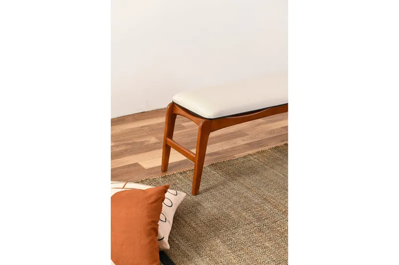 Touch Skammel 120 cm - Valnød finér/Cream - Møbler - Stole & lænestole - Taburet & skammel - Puf - Opredelig puf