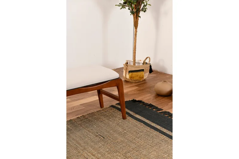 Touch Skammel 120 cm - Valnød finér/Cream - Møbler - Stole & lænestole - Taburet & skammel - Puf - Opredelig puf