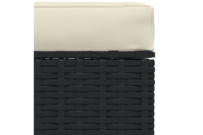 udendørs fodskammel med hynde 70x70x30 cm polyrattan sort - Sort - Møbler - Stole & lænestole - Taburet & skammel - Puf