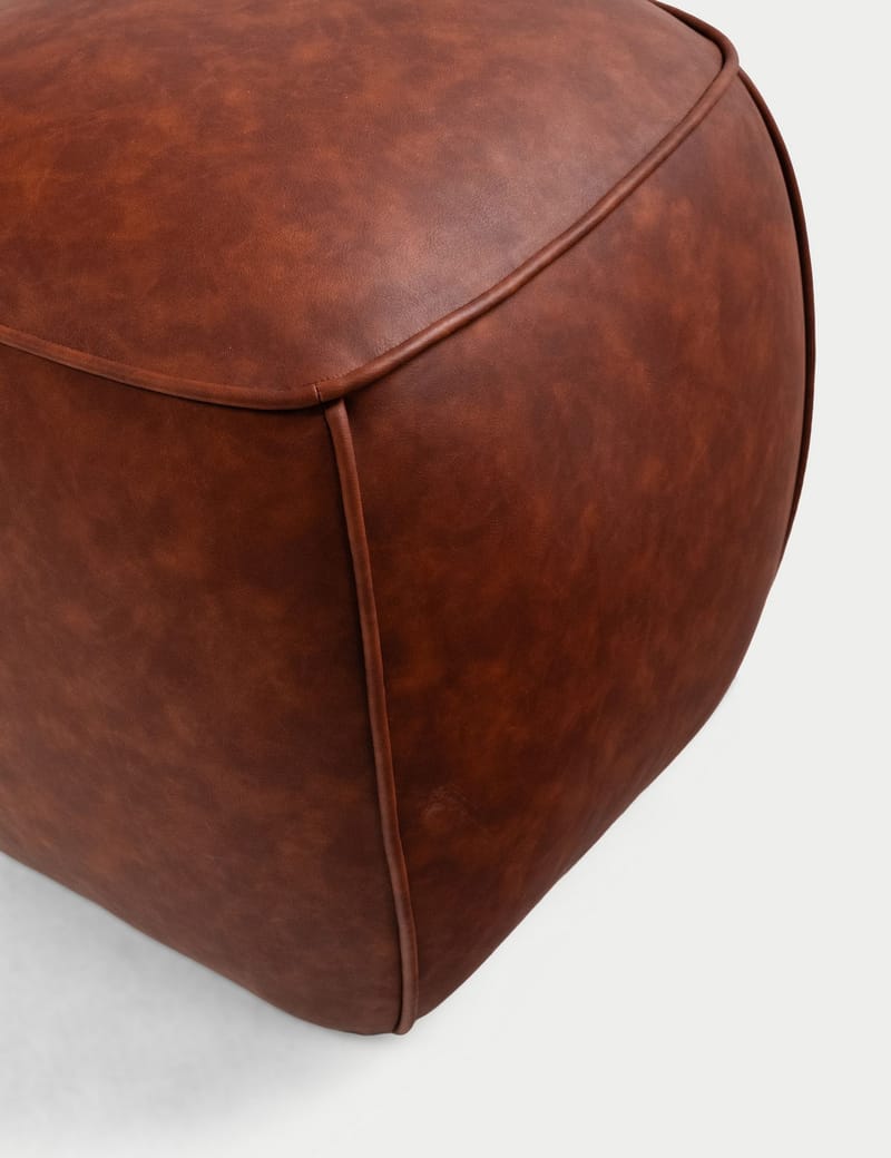 Valnor siddepuf 40 cm kunstlæder - Brun - Møbler - Stole & lænestole - Taburet & skammel - Ottoman