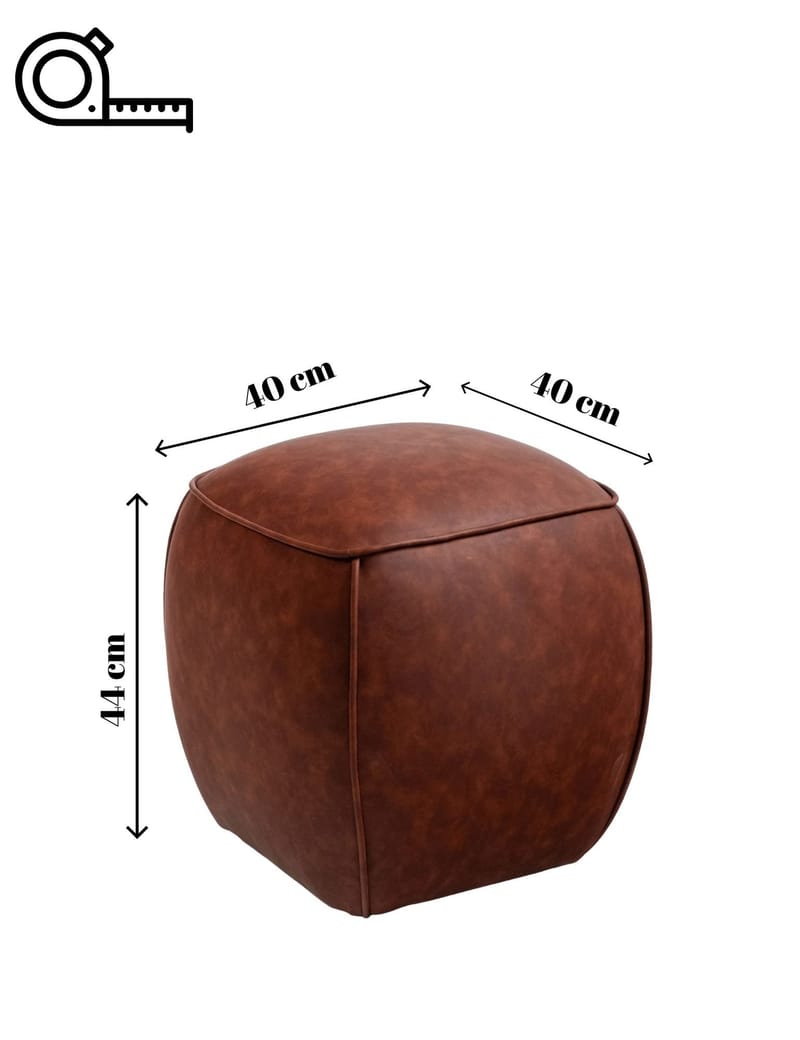 Valnor siddepuf 40 cm kunstlæder - Brun - Møbler - Stole & lænestole - Taburet & skammel - Ottoman