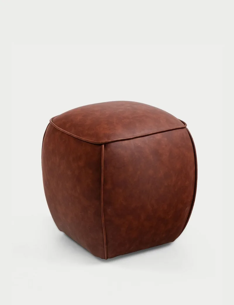 Valnor siddepuf 40 cm kunstlæder, Brun