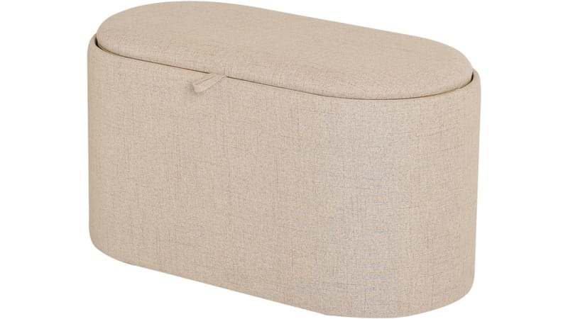 Velmira Puff 77 cm oval - Beige - Møbler - Stole & lænestole - Taburet & skammel - Ottoman - Ottoman & siddepuf med opbevaring