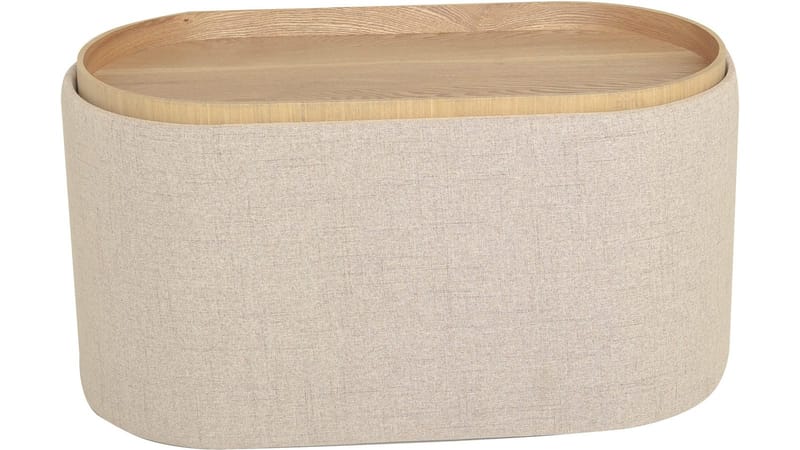 Velmira Puff 77 cm oval - Beige - Møbler - Stole & lænestole - Taburet & skammel - Ottoman - Ottoman & siddepuf med opbevaring