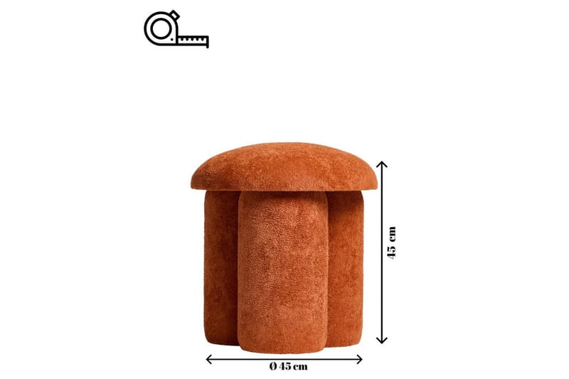 Vynor Fodskammel 45 cm - Orange - Møbler - Stole & lænestole - Taburet & skammel - Puf
