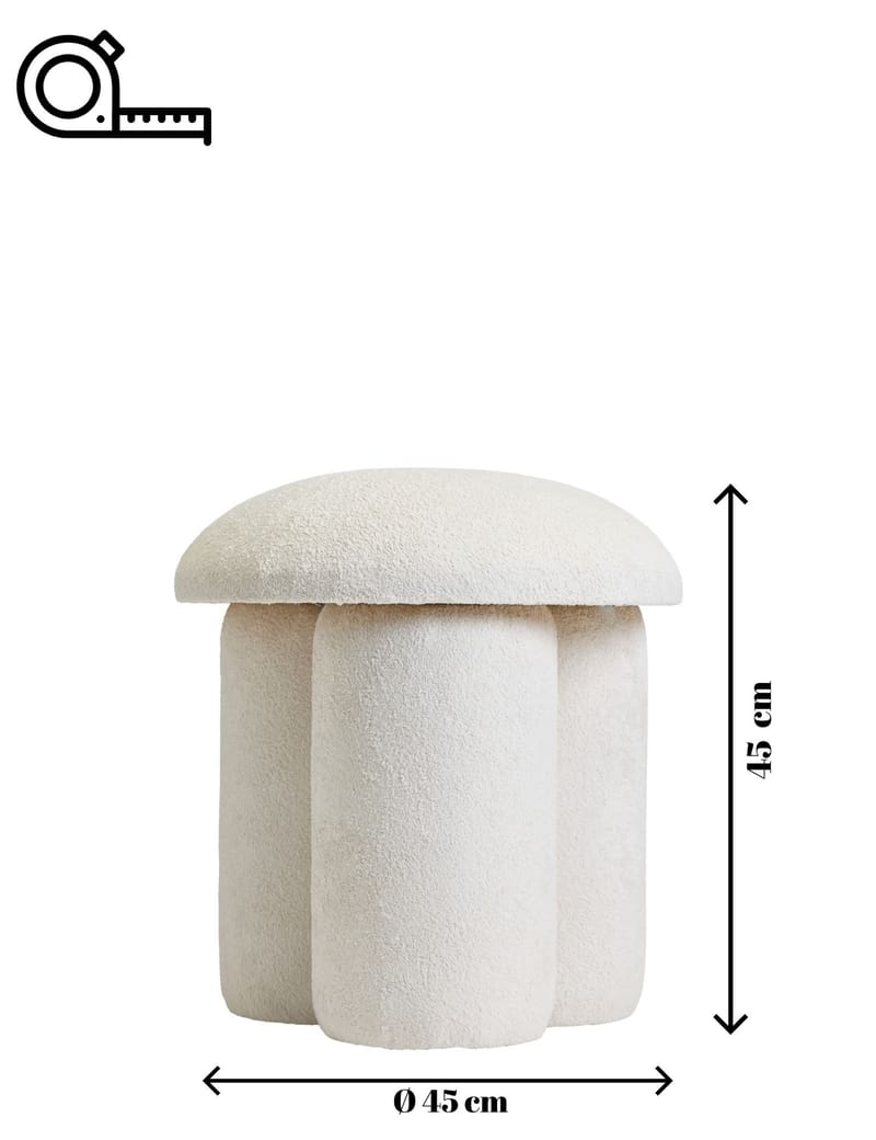 Vynor siddepuf 45 cm rund - Hvid - Møbler - Stole & lænestole - Taburet & skammel - Ottoman