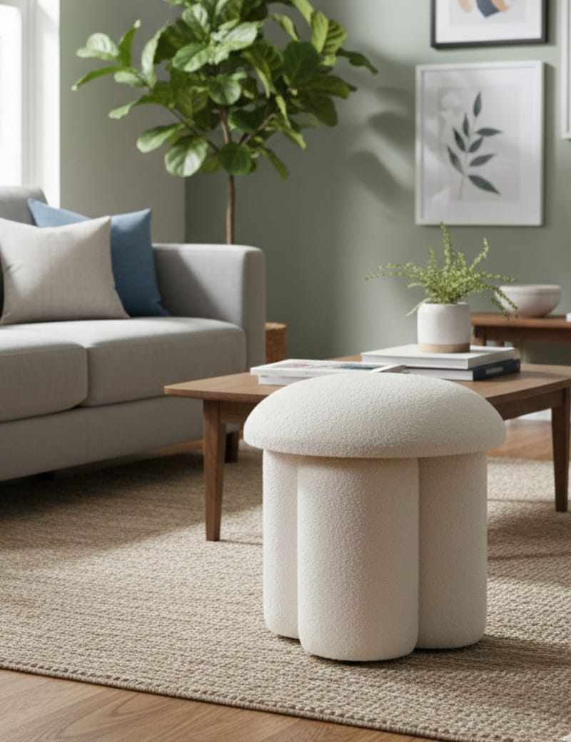 Vynor siddepuf 45 cm rund - Hvid - Møbler - Stole & lænestole - Taburet & skammel - Ottoman