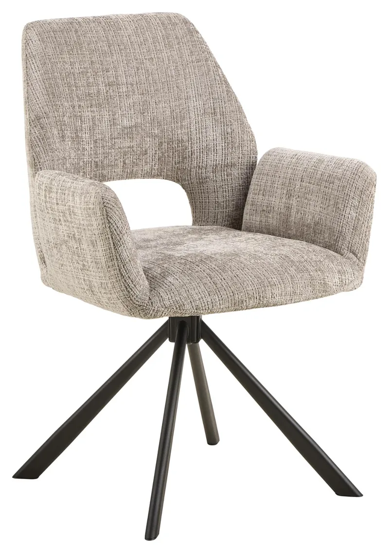 Torrelon spisebordsstol med armlæn, Grå