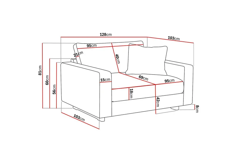 Valencia ekstra dyb lænestol i chenille - Beige - Møbler - Stole & lænestole - Lænestole