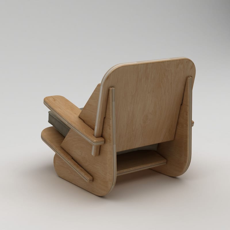 Vatira Øreklapstol - Naturtræ og khaki - Møbler - Stole & lænestole - Lænestole