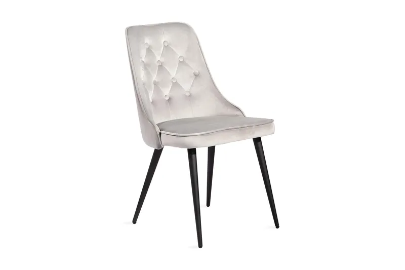 Velvet Deluxe Velourstol, Sort/Grå