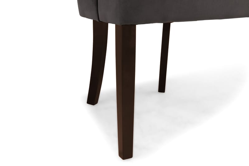 Viktoria Lænestol Velour - Grå/Mørkebrun - Spisebordsstole & køkkenstole