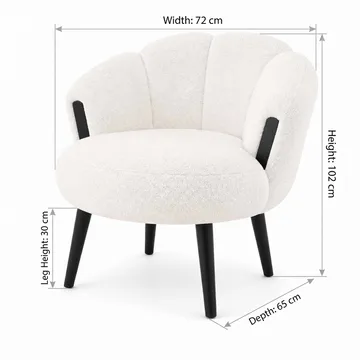 Wing Chair Atelier Del Sofa Star (72 x 102 x 65 cm) Hvid sort - Møbler - Stole & lænestole - Lænestole