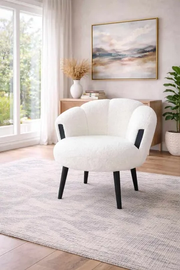 Wing Chair Atelier Del Sofa Star (72 x 102 x 65 cm) Hvid sort - Møbler - Stole & lænestole - Lænestole