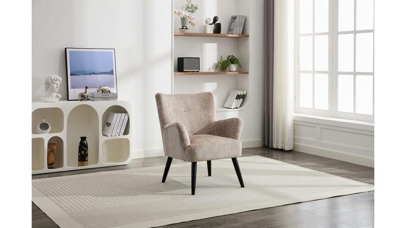 Zevani lænestol i bouclé - Biscuit Cream - Møbler - Stole & lænestole - Lænestole