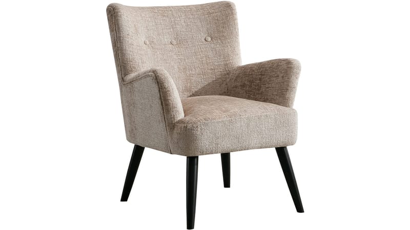 Zevani lænestol i bouclé, Biscuit Cream