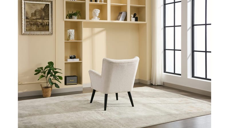 Zevani lænestol i bouclé - Cream - Møbler - Stole & lænestole - Lænestole