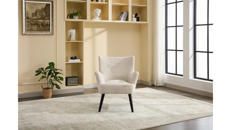 Zevani lænestol i bouclé - Cream - Møbler - Stole & lænestole - Lænestole