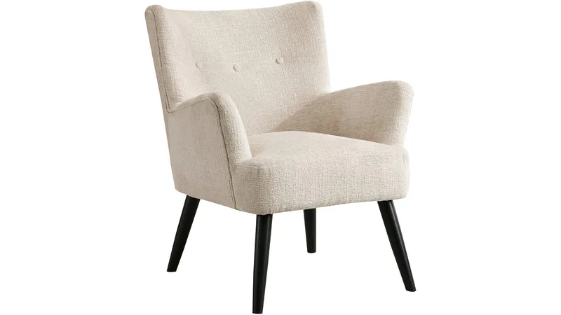 Zevani lænestol i bouclé, Cream