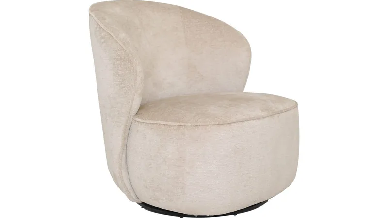 Zorevi lænestol med drejefunktion i stof, Beige