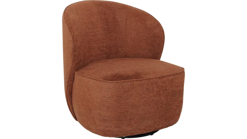 Zorevi lænestol med drejefunktion i stof, Rustrød