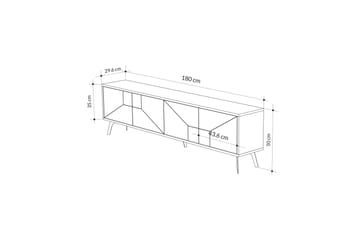 Dune Tv-bord 180x29,6 cm Brun - Hanah Home - Møbler - TV borde & mediemøbler - TV-borde