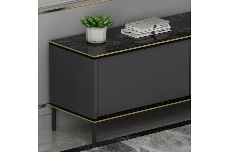 Imaj Tv-bænk 180x35 cm Sort - Hanah Home - Møbler - TV borde & mediemøbler - TV-borde