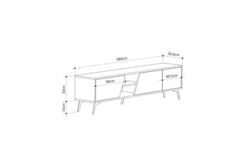 Fiona Tv-bord 180x35,6 cm Brun/Hvid - Hanah Home - Møbler - TV borde & mediemøbler - TV-borde