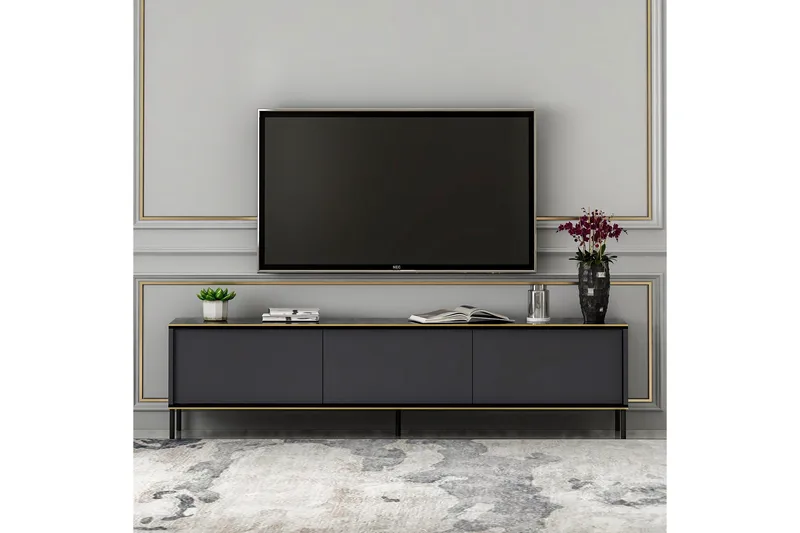 Imaj Tv-bænk 180x35 cm Sort - Hanah Home - Møbler - TV borde & mediemøbler - TV-borde