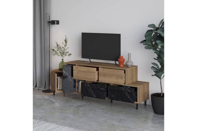 Hermes Tv-möbelset 171,2x35,6 cm Beige Brown/Black - Møbler - TV borde & mediemøbler - TV-borde