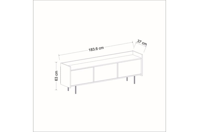 Atlas Tv-bænk 183,6x37 cm Hvid - Hanah Home - Møbler - TV borde & mediemøbler - TV-borde