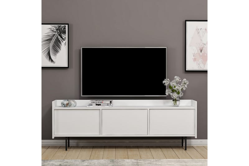 Atlas Tv-bænk 183,6x37 cm Hvid - Hanah Home - Møbler - TV borde & mediemøbler - TV-borde