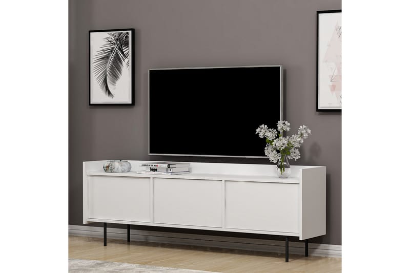 Atlas Tv-bænk 183,6x37 cm Hvid - Hanah Home - Møbler - TV borde & mediemøbler - TV-borde