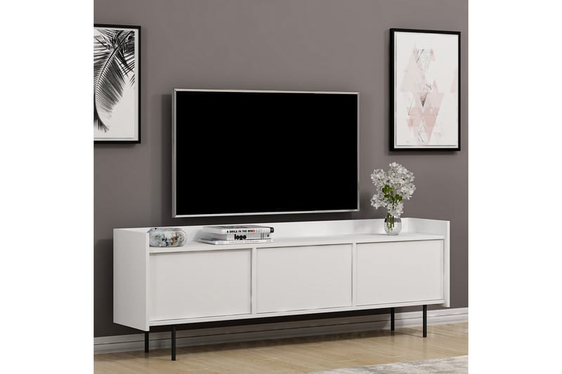 Atlas Tv-bænk 183,6x37 cm Hvid - Hanah Home - Møbler - TV borde & mediemøbler - TV-borde
