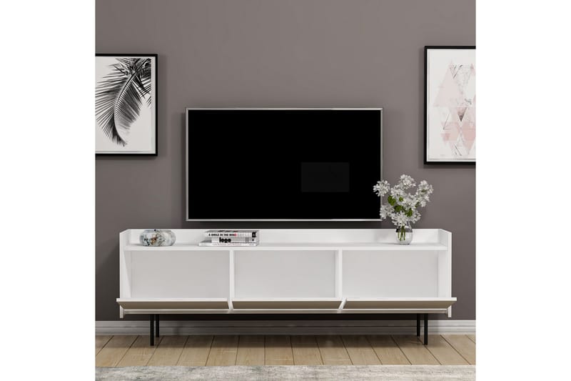 Atlas Tv-bænk 183,6x37 cm Hvid - Hanah Home - Møbler - TV borde & mediemøbler - TV-borde