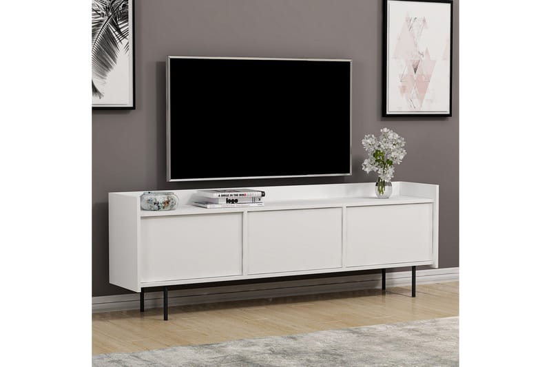 Atlas Tv-bænk 183,6x37 cm Hvid - Hanah Home - Møbler - TV borde & mediemøbler - TV-borde