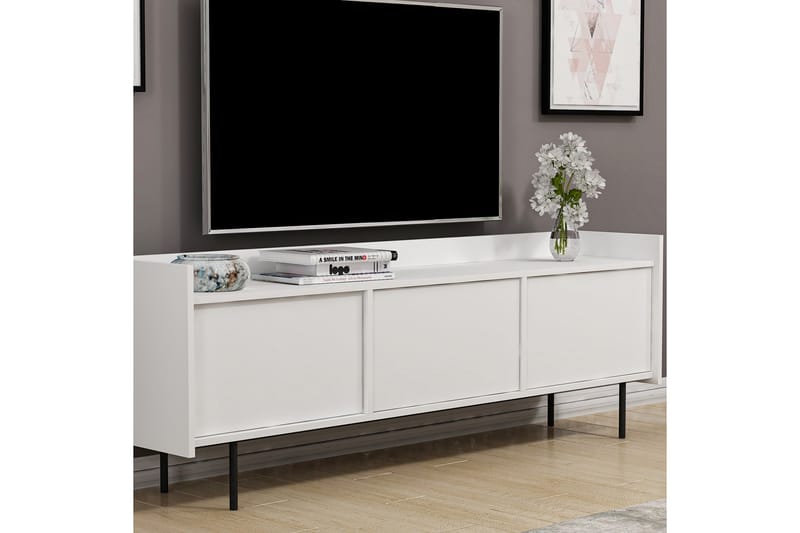 Atlas Tv-bænk 183,6x37 cm Hvid - Hanah Home - Møbler - TV borde & mediemøbler - TV-borde