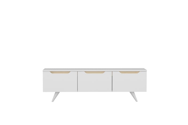 Babice Tv-bænk 150x35 cm Hvid/Brun - Hanah Home - Møbler - TV borde & mediemøbler - TV-borde
