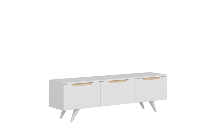 Babice Tv-bænk 150x35 cm Hvid/Brun - Hanah Home - Møbler - TV borde & mediemøbler - TV-borde