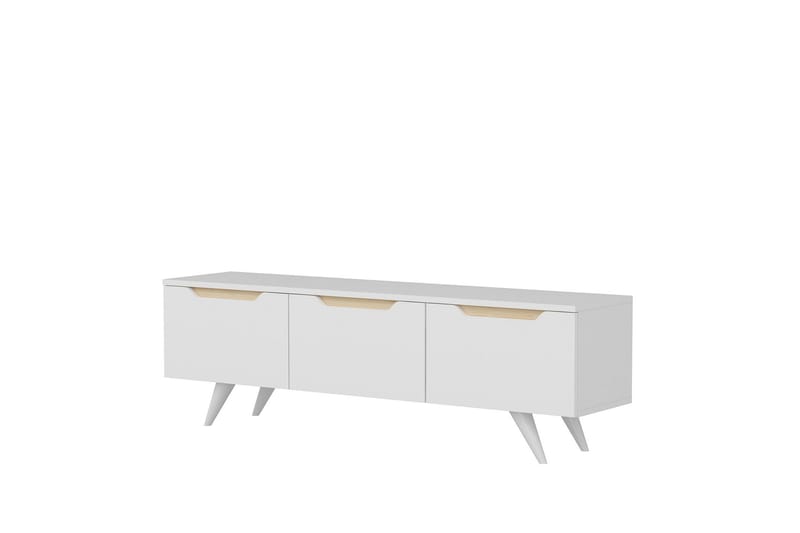 Babice Tv-bænk 150x35 cm Hvid/Brun - Hanah Home - Møbler - TV borde & mediemøbler - TV-borde