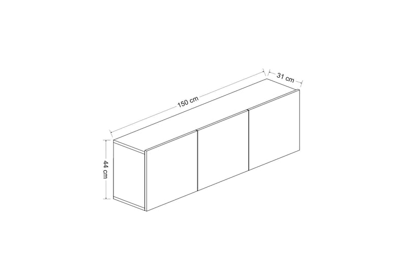 Bruce Tv-bord 150x31 cm Sort - Hanah Home - Møbler - TV borde & mediemøbler - TV-borde