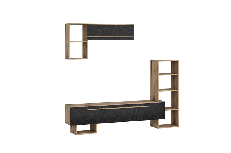 Mega Tv-møbelsæt 120x22 cm Brun/Sort - Hanah Home - Møbler - TV borde & mediemøbler - Tv-møbelsæt