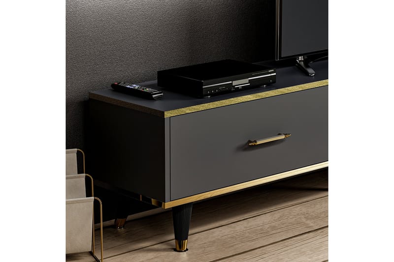 Rebelo Tv-møbelsæt 180x35 cm Sort - Hanah Home - Møbler - TV borde & mediemøbler - Tv-møbelsæt
