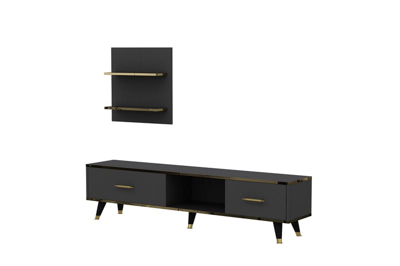 Rebelo Tv-møbelsæt 180x35 cm Sort - Hanah Home - Møbler - TV borde & mediemøbler - Tv-møbelsæt