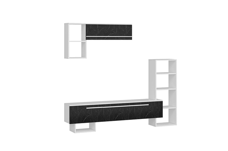 Mega Tv-møbelsæt 120x22 cm Hvid/Sort - Hanah Home - Møbler - TV borde & mediemøbler - Tv-møbelsæt