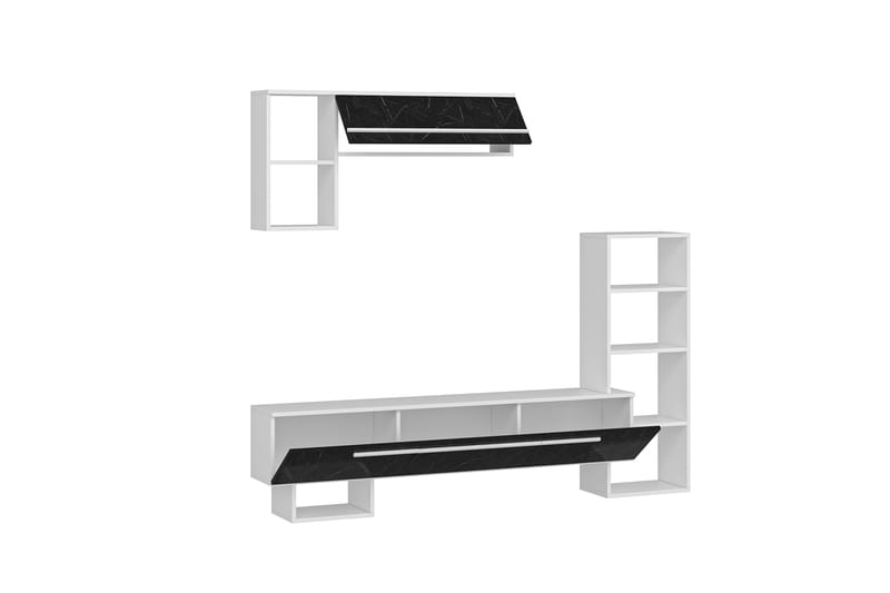 Mega Tv-møbelsæt 120x22 cm Hvid/Sort - Hanah Home - Møbler - TV borde & mediemøbler - Tv-møbelsæt