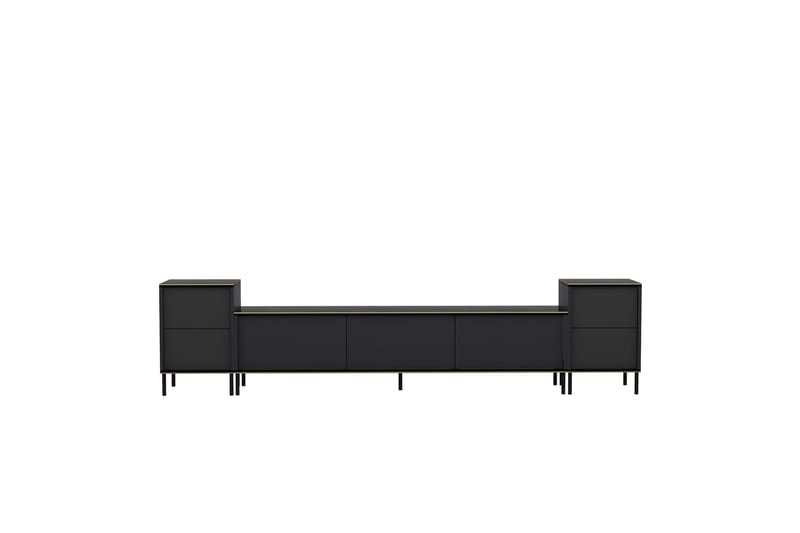 Imaj TV-møbelsystem 180x35 cm Sort - Hanah Home - Møbler - TV borde & mediemøbler - Tv-møbelsæt