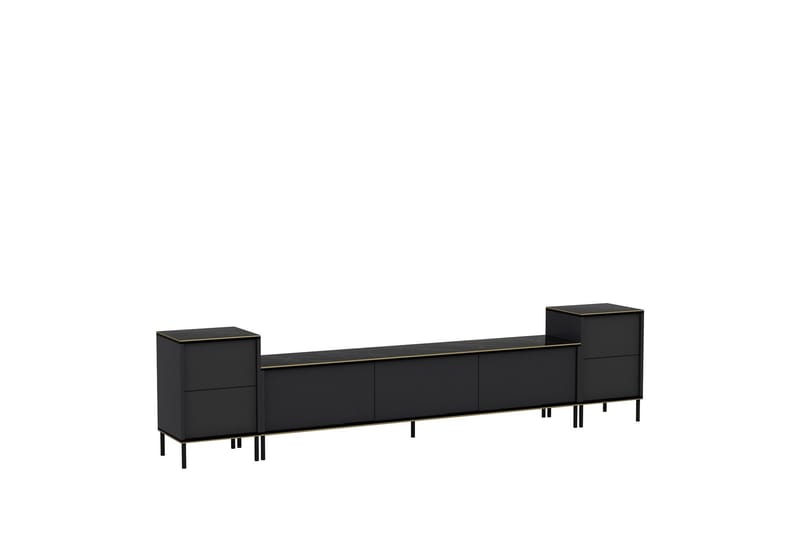 Imaj TV-møbelsystem 180x35 cm Sort - Hanah Home - Møbler - TV borde & mediemøbler - Tv-møbelsæt