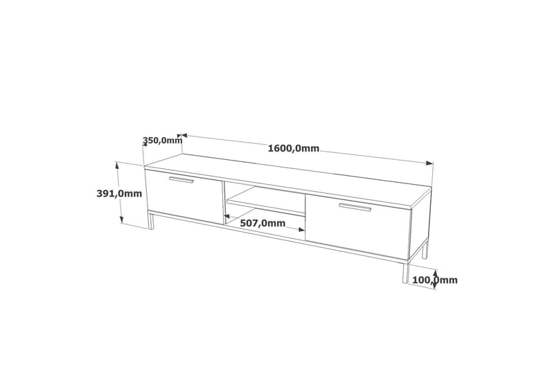 Jahida Tv-møbelsæt 160x35 cm Mørk Blå/Sort - Hanah Home - Møbler - TV borde & mediemøbler - Tv-møbelsæt