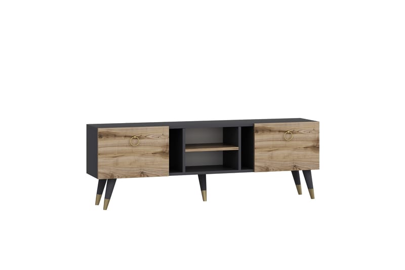 Rudy Tv-bænk 180x29,6 cm Brun/Sort - Hanah Home - Møbler - TV borde & mediemøbler - TV-borde